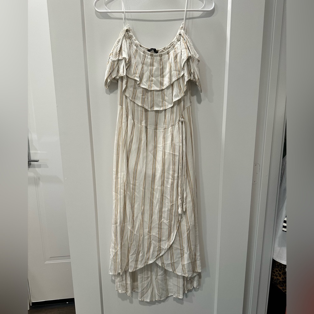 Cotton On Cream Asymmetrical Ruffle Dress